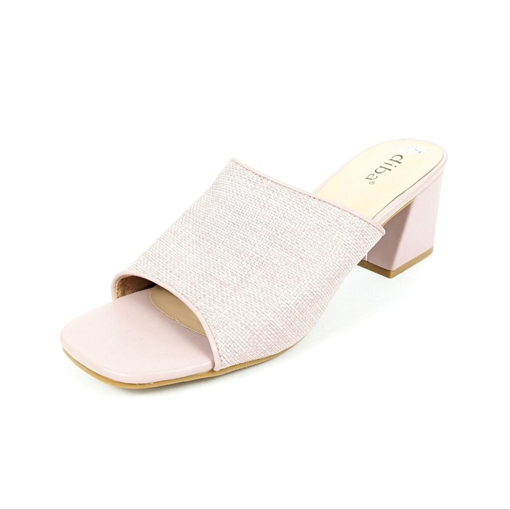 Diba Womens Shoes Light Mauve Block Heel Mule Sandal Size 10